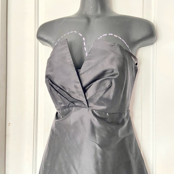Coren Moore black satin strapless party cocktail dress - Picture 3 of 7